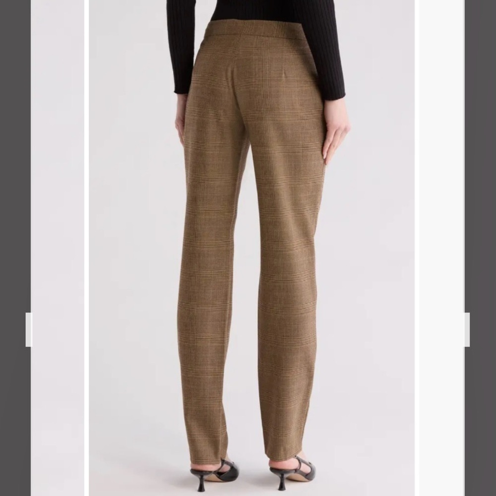 rag & bone Rebecca Plaid Pants in Beige Size 2 - Picture 3 of 4